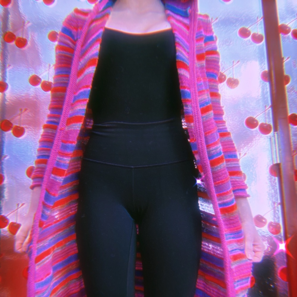 rainbow striped cardigan